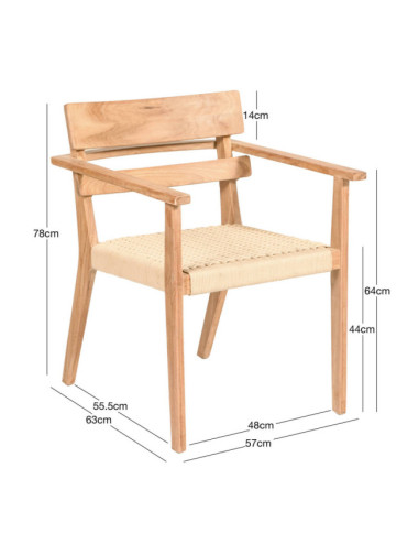 Silla la Rafalet en madera maciza de teca acabado fino | bosco