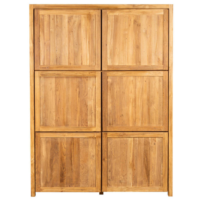 Armario Llucalari en madera de teca reciclada con 6 puertas| bosco