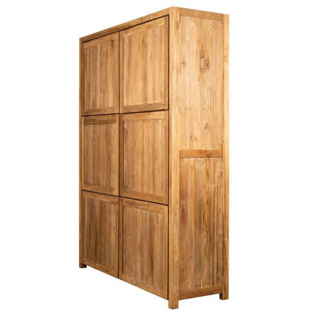 Armario Llucalari en madera de teca reciclada con 6 puertas| bosco